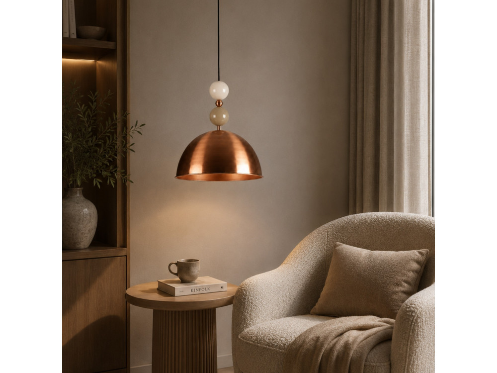Lámpara colgante de metal «Bubble» - 31 x 31 cm - Cobre