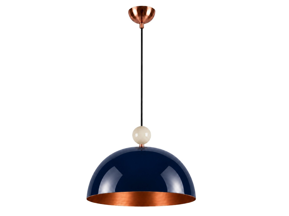Lámpara colgante de metal «Bubble» - 40 x 40 cm - Azul marino