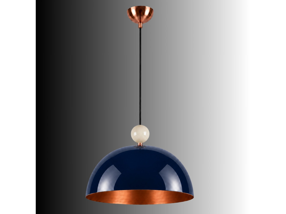 Lámpara colgante de metal «Bubble» - 40 x 40 cm - Azul marino