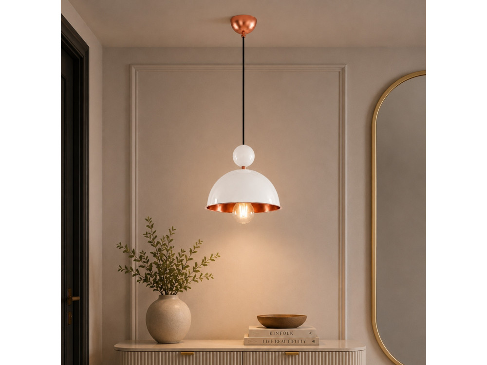 Lámpara colgante de metal «Bubble» - 21 x 21 cm - Beige