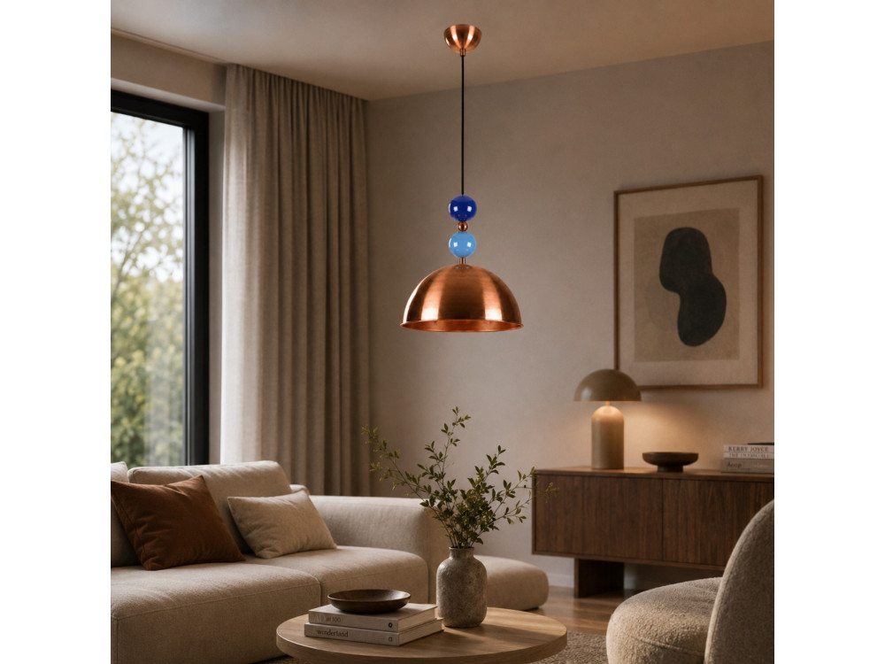 Lámpara colgante de metal «Bubble» - 31 x 31 cm - Cobre