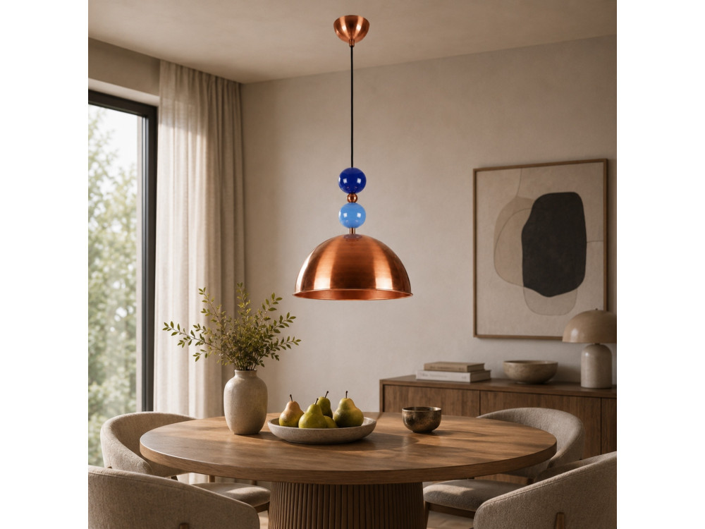 Lámpara colgante de metal «Bubble» - 31 x 31 cm - Cobre