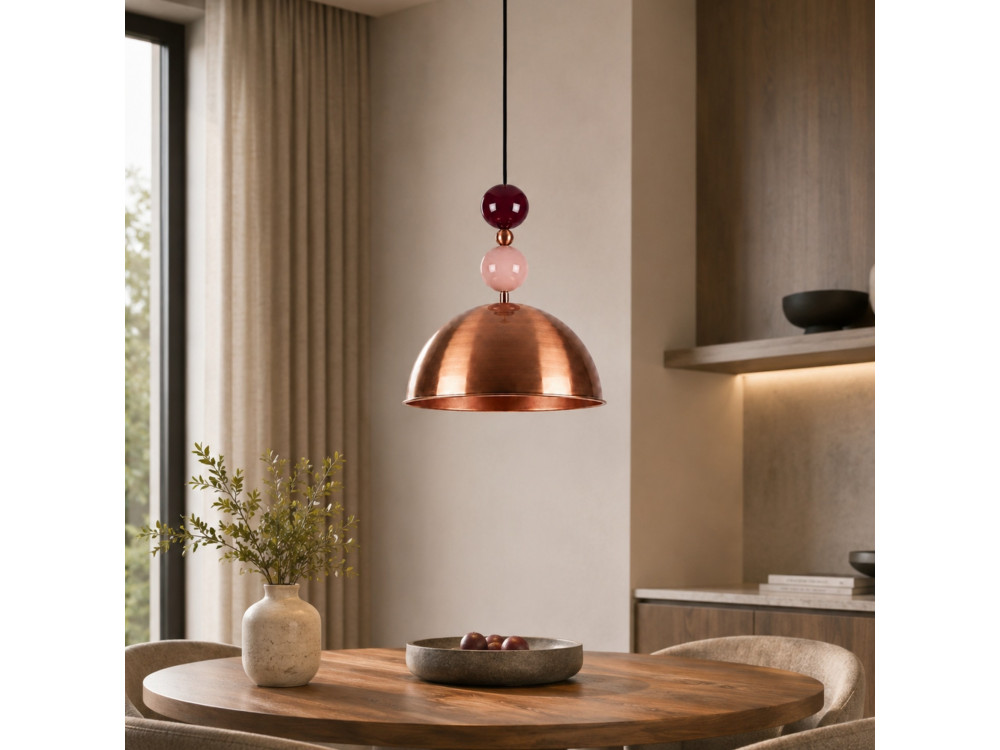 Lámpara colgante de metal «Bubble» - 31 x 31 cm - Cobre