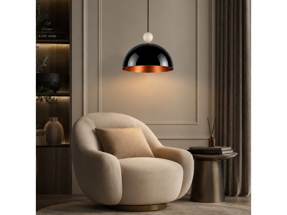 Lámpara colgante de metal «Bubble» - 40 x 40 cm - Negro