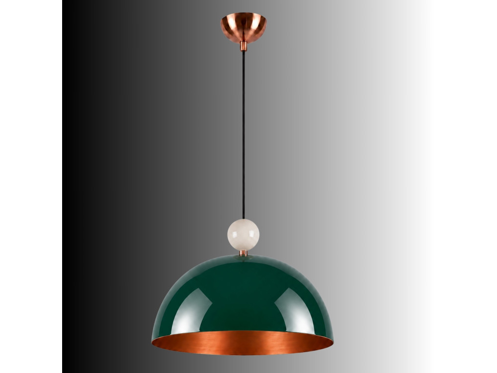 Lámpara colgante de metal «Bubble» - 40 x 40 cm - Verde oscuro