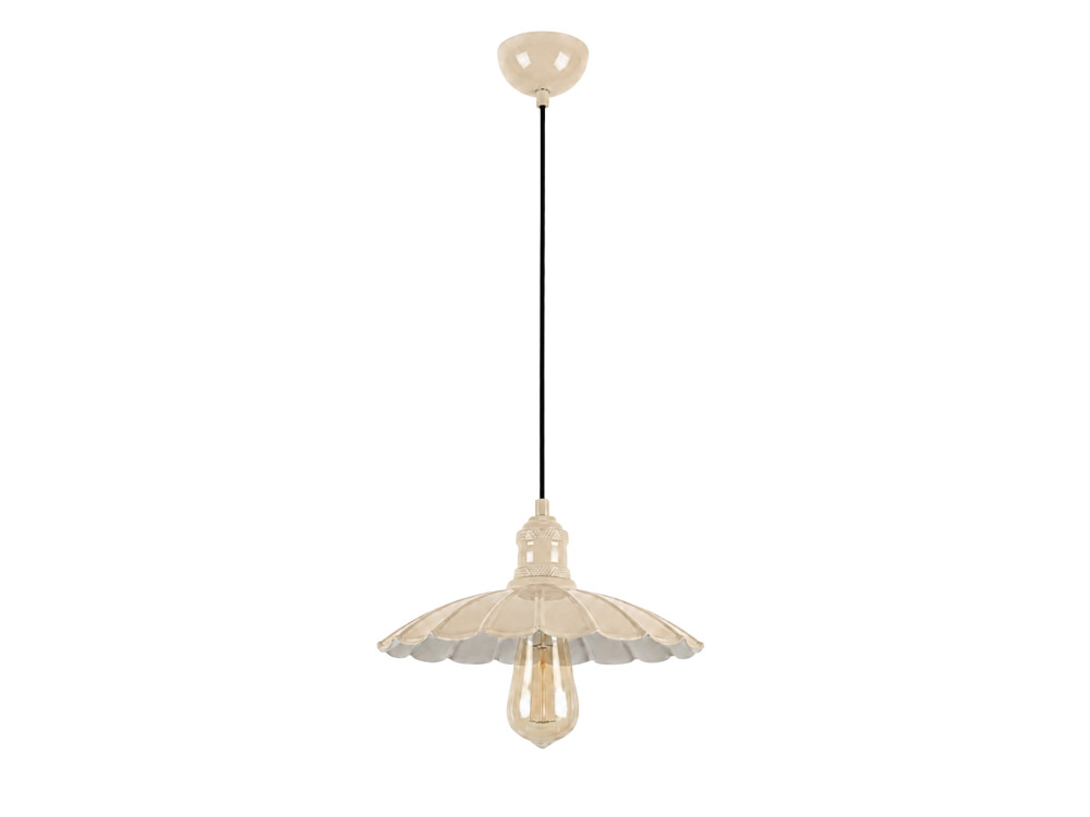Lámpara colgante de metal «Volan» - 25 x 25 cm - Beige