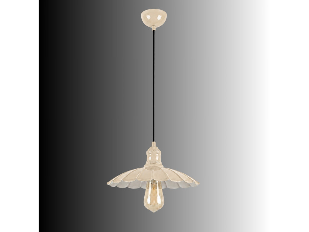 Lámpara colgante de metal «Volan» - 25 x 25 cm - Beige