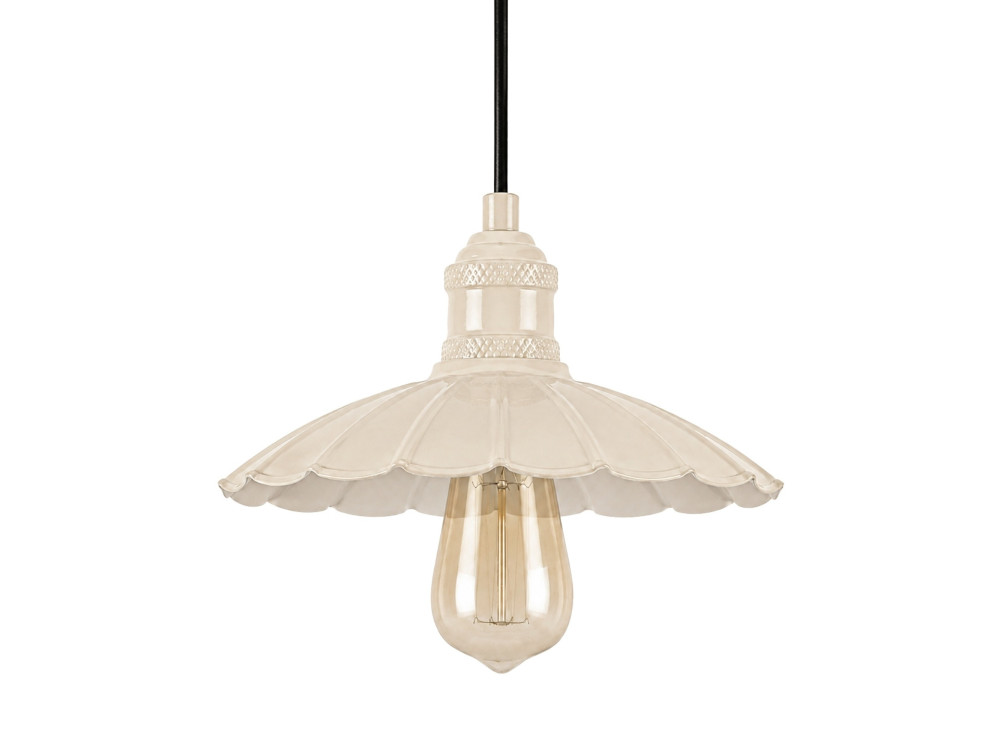 Lámpara colgante de metal «Volan» - 25 x 25 cm - Beige