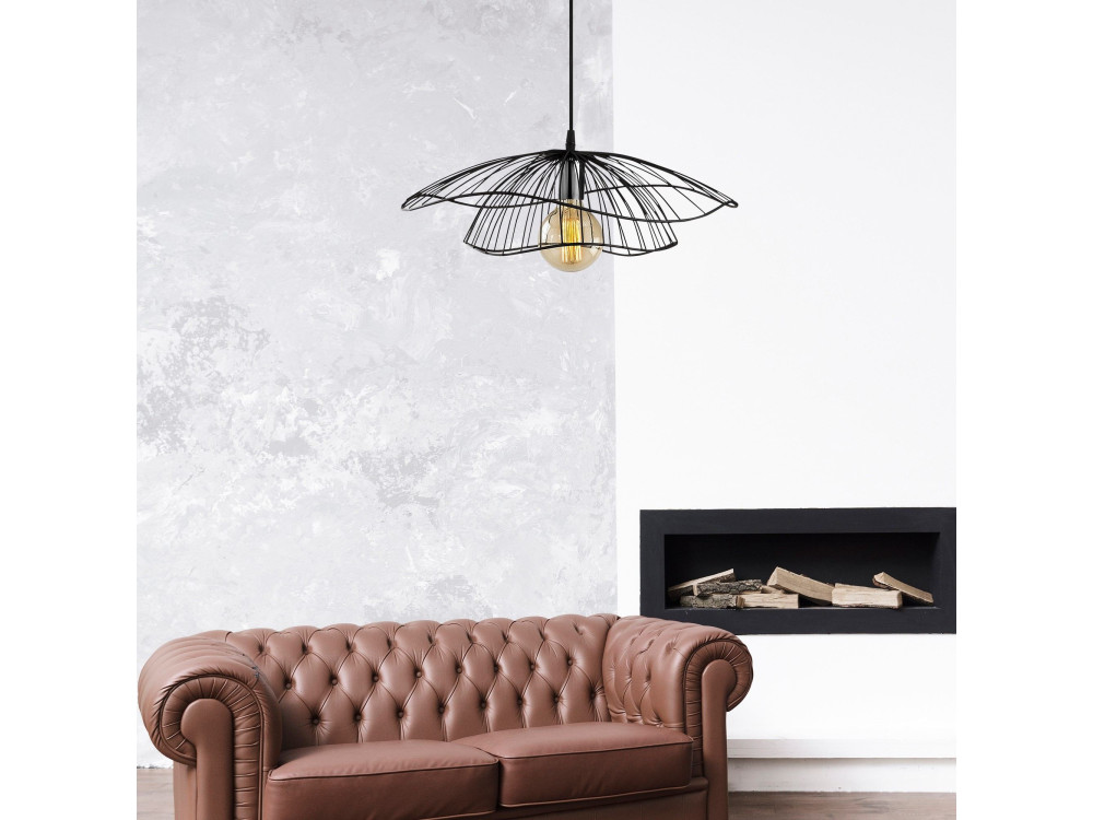 Lámpara colgante de metal «Tel» - 50 x 50 cm - Negro