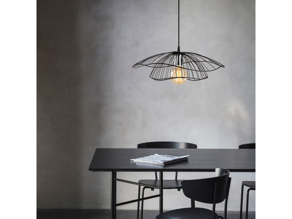 Lámpara colgante de metal «Tel» - 50 x 50 cm - Negro