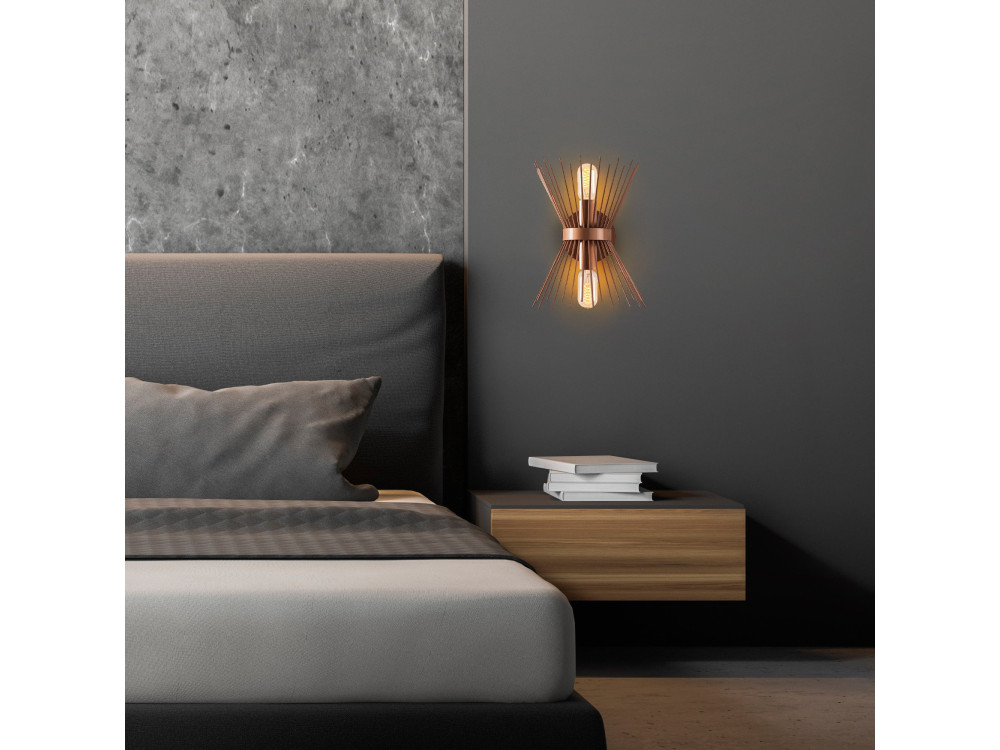 Aplique de pared de metal «GMN-000010» - 23 x 16 cm - Cobre