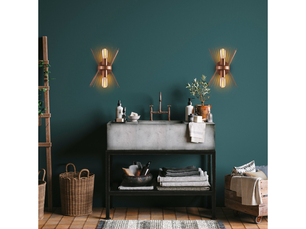 Aplique de pared de metal «GMN-000010» - 23 x 16 cm - Cobre