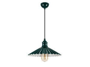 Lámpara colgante de metal «Plise» - 32 x 32 cm - Verde oscuro