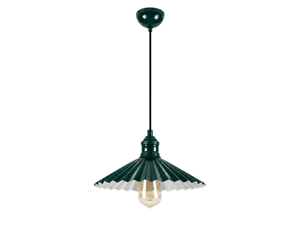 Lámpara colgante de metal «Plise» - 32 x 32 cm - Verde oscuro