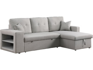 Sofá cama esquinero/reversible "Axel" - 3 plazas - Gris claro
