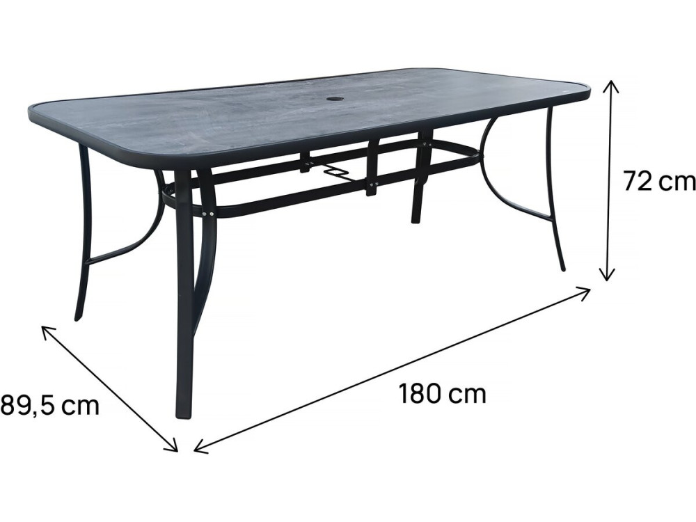 Mesa de jardín "Córdoba" - Phoenix - 8 plazas - Efecto mármol gris