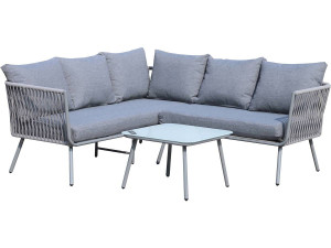 Muebles de jardín de cuerda tejida "Zanzíbar" - Gris claro