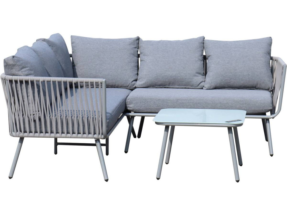 Muebles de jardín de cuerda tejida "Zanzíbar" - Gris claro