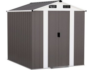 Caseta de jardín metálica «Dallas» - 4,12 m² - Color topo