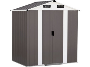 Caseta de jardín metálica «Dallas II» - 2,17 m² - Color topo