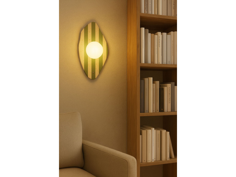 Aplique de pared de travertino «Espe» - Beige / Blanco / Verde