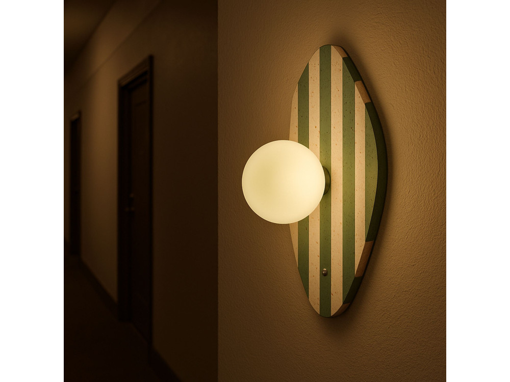 Aplique de pared de travertino «Espe» - Beige / Blanco / Verde