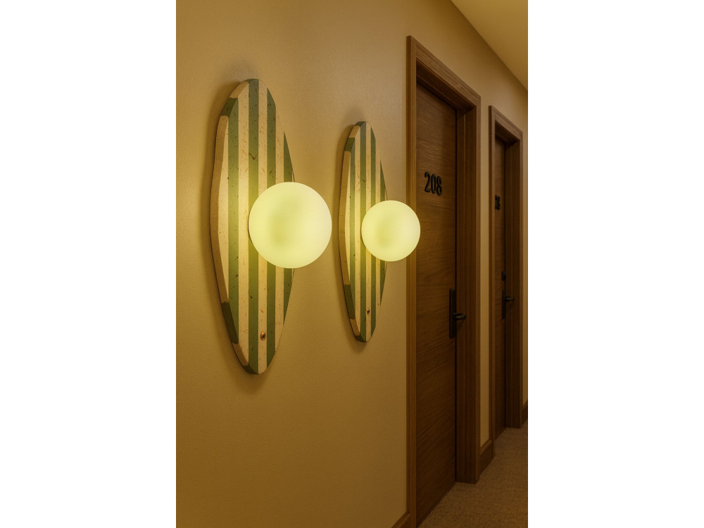 Aplique de pared de travertino «Espe» - Beige / Blanco / Verde