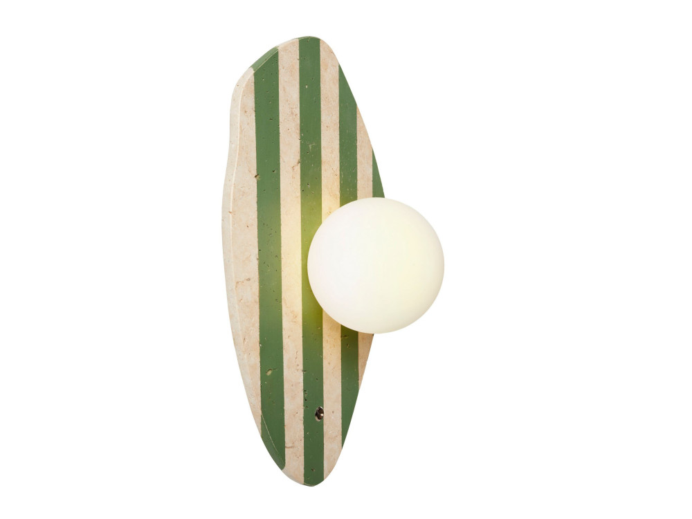 Aplique de pared de travertino «Espe» - Beige / Blanco / Verde