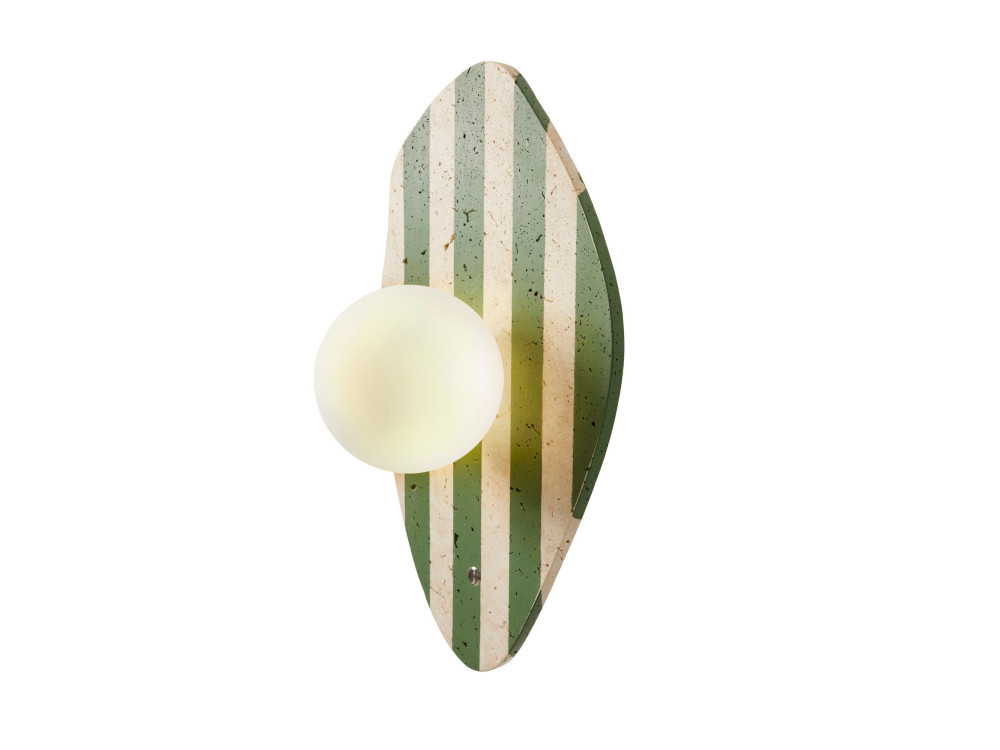 Aplique de pared de travertino «Espe» - Beige / Blanco / Verde
