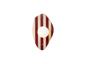 Aplique de pared de travertino «Push» - Beige / Blanco / Rojo