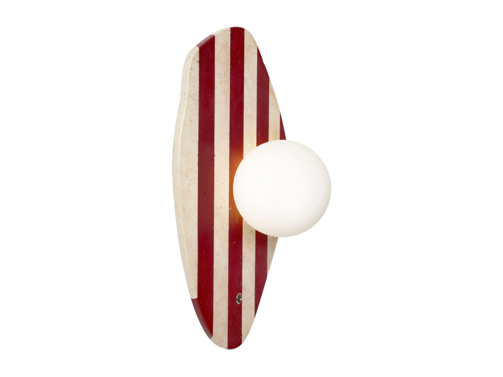 Aplique de pared de travertino «Push» - Beige / Blanco / Rojo