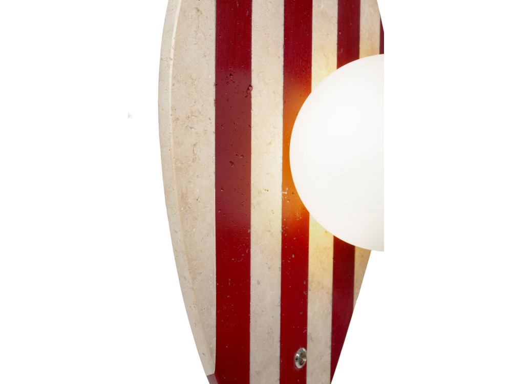 Aplique de pared de travertino «Push» - Beige / Blanco / Rojo