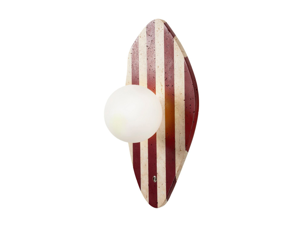 Aplique de pared de travertino «Push» - Beige / Blanco / Rojo