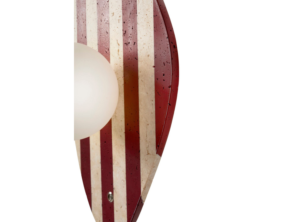 Aplique de pared de travertino «Push» - Beige / Blanco / Rojo
