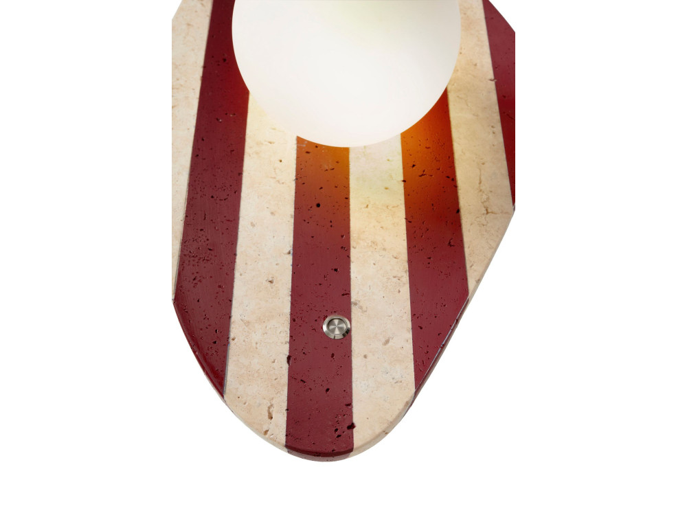 Aplique de pared de travertino «Push» - Beige / Blanco / Rojo