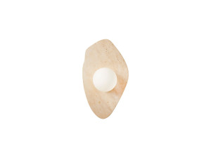 Aplique de pared de travertino «Busy» - Beige / Blanco