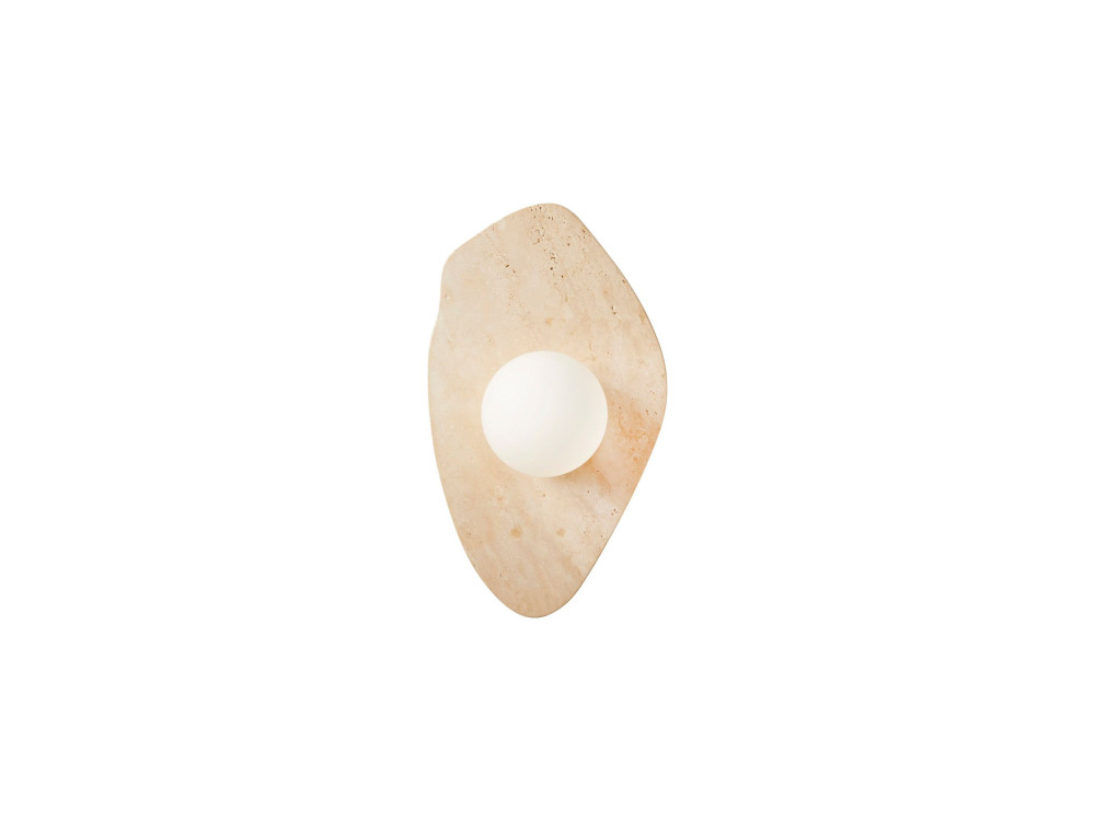 Aplique de pared de travertino «Busy» - Beige / Blanco