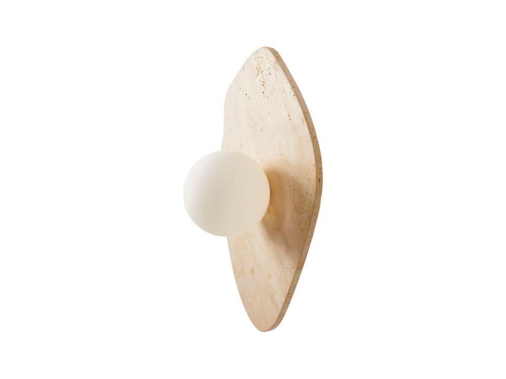 Aplique de pared de travertino «Busy» - Beige / Blanco