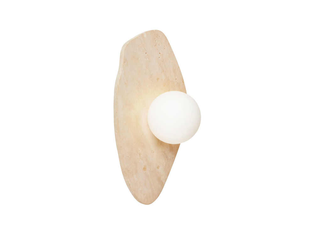 Aplique de pared de travertino «Busy» - Beige / Blanco