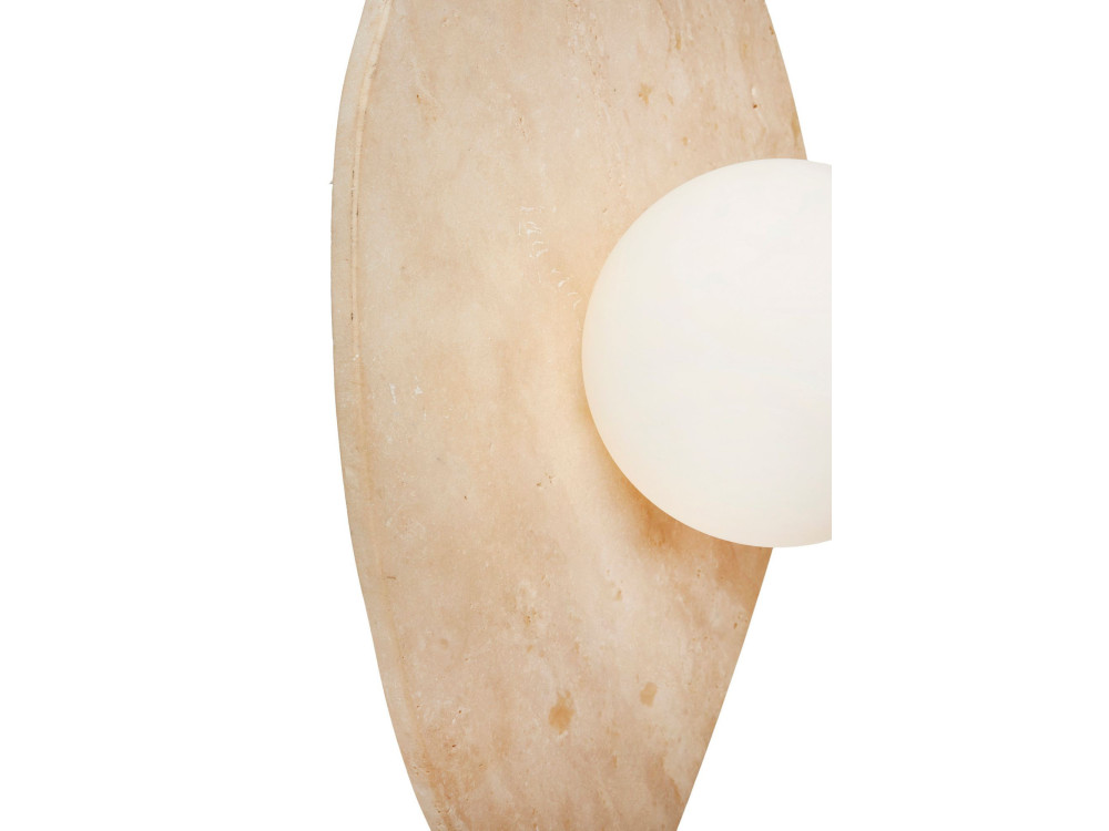 Aplique de pared de travertino «Busy» - Beige / Blanco
