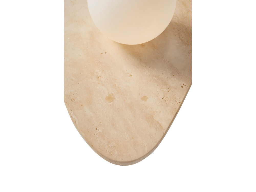 Aplique de pared de travertino «Busy» - Beige / Blanco