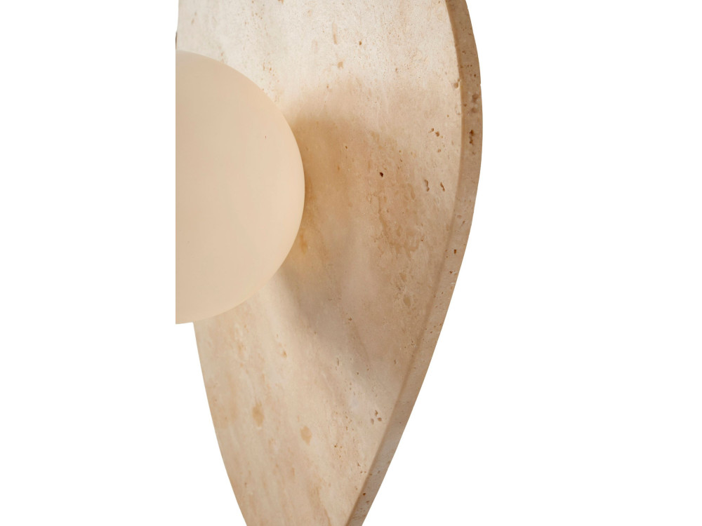 Aplique de pared de travertino «Busy» - Beige / Blanco