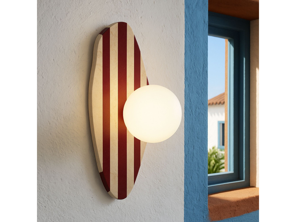 Aplique de pared de travertino «Forest»  - Beige / Rojo