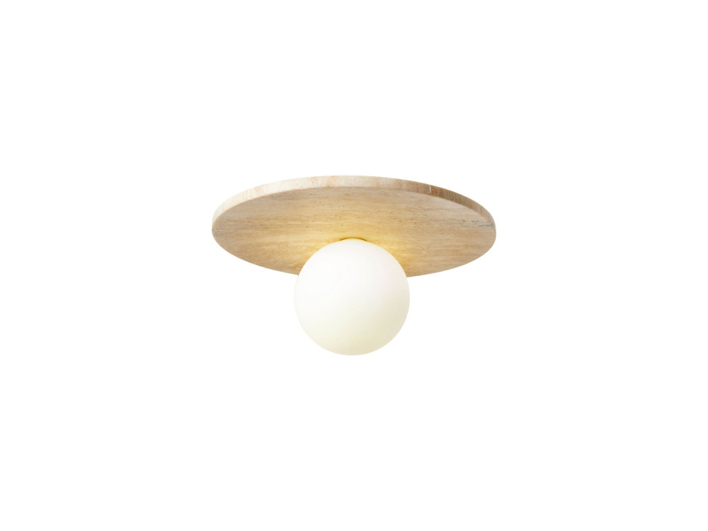 Lámpara de techo de travertino «Tor-Tun» - Beige / Blanco