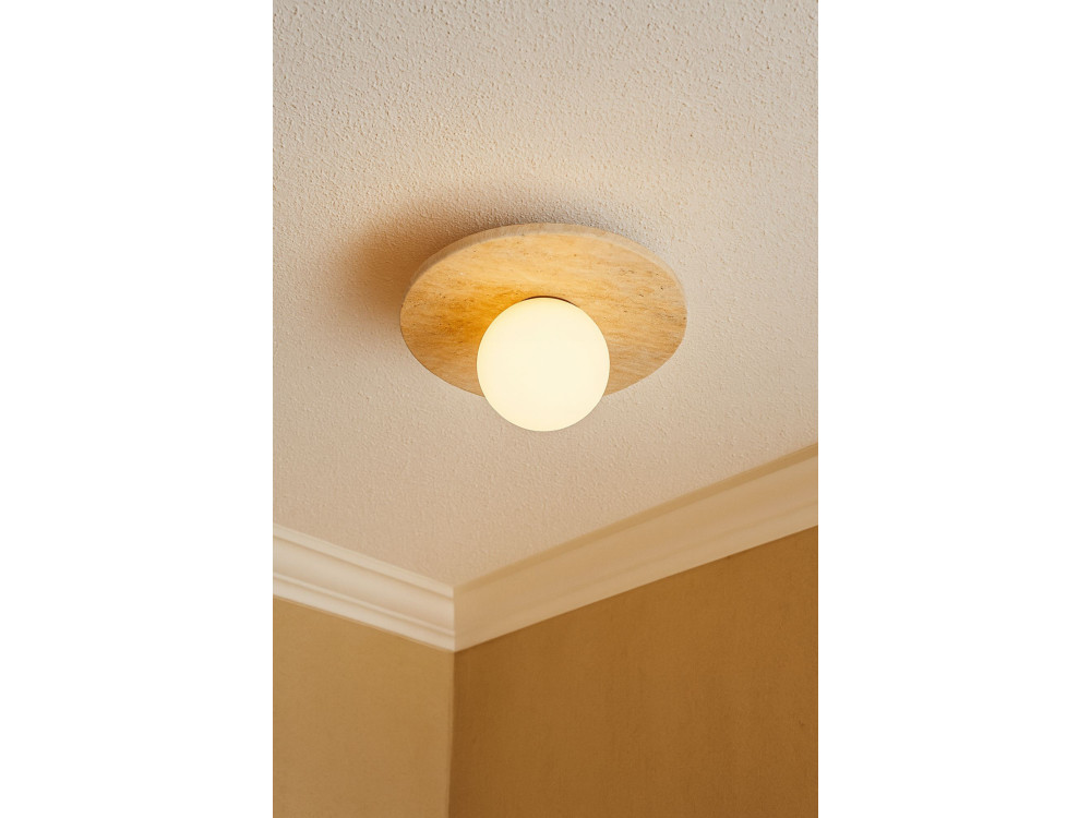 Lámpara de techo de travertino «Tor-Tun» - Beige / Blanco