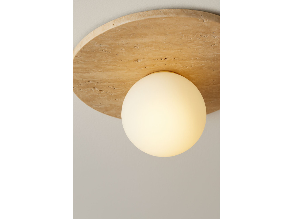 Lámpara de techo de travertino «Tor-Tun» - Beige / Blanco