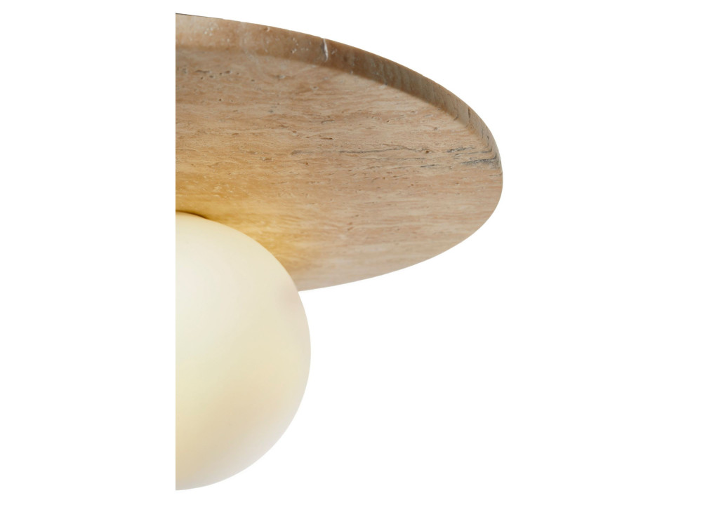 Lámpara de techo de travertino «Tor-Tun» - Beige / Blanco