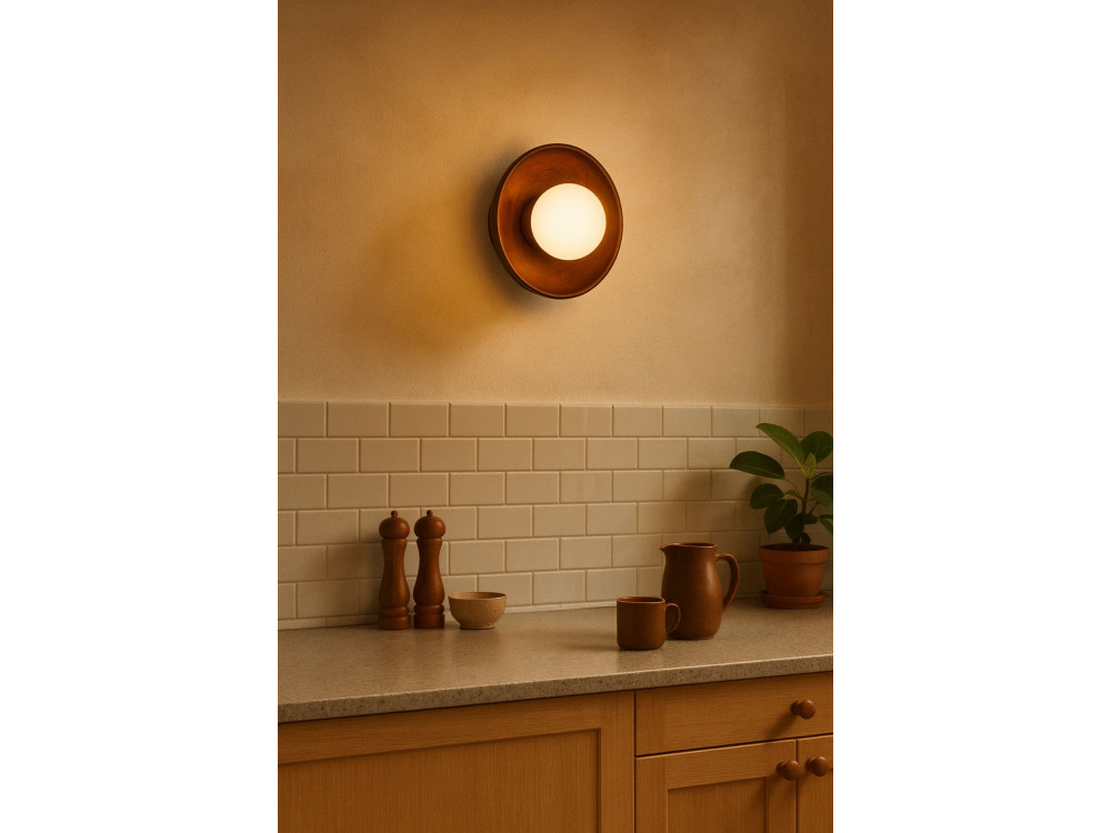 Aplique de pared de madera «Hand-S» - Nogal / Blanco
