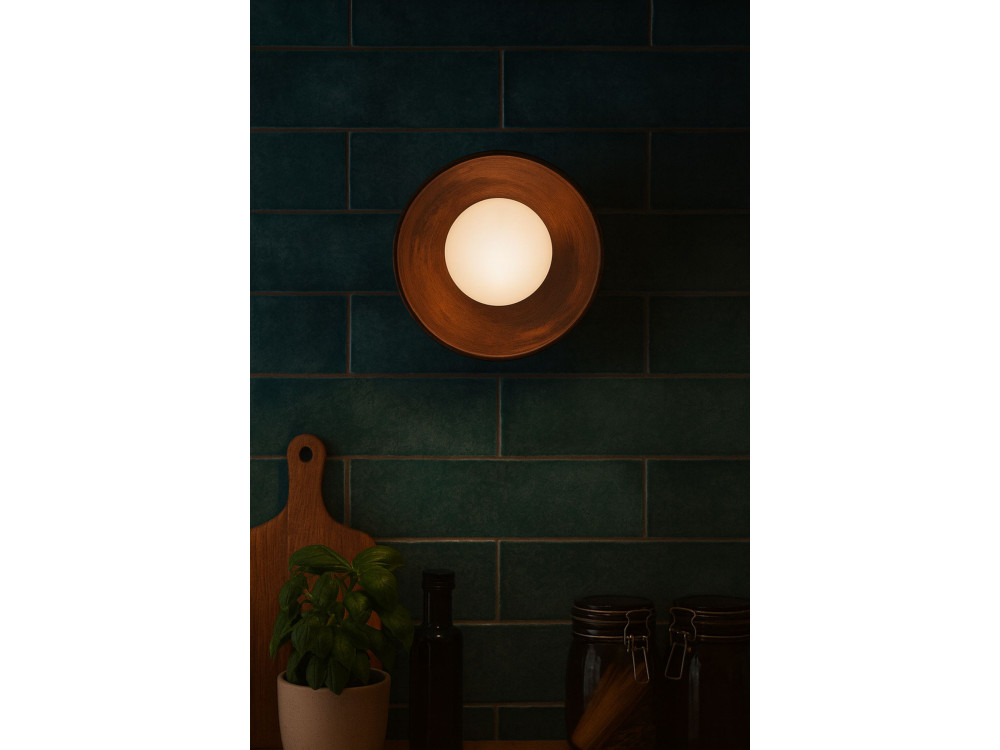Aplique de pared de madera «Hand-S» - Nogal / Blanco