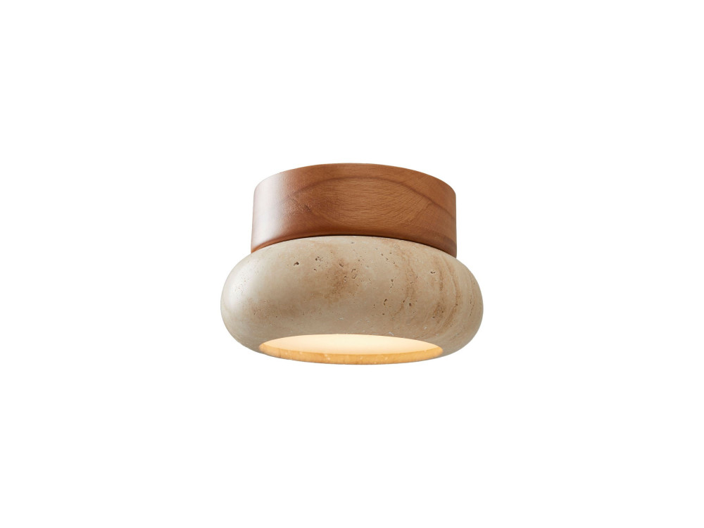 Lámpara de techo de madera «Worm-S» - Roble / Beige